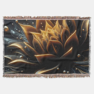 Golden Lotus Radiance – Abstract mystiek ontwerp Deken