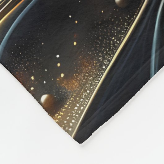 Golden Lotus Radiance – Abstract mystiek ontwerp Fleece Deken (Hoek)