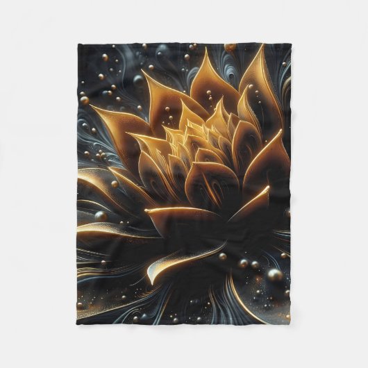 Golden Lotus Radiance – Abstract mystiek ontwerp Fleece Deken (Voorkant)