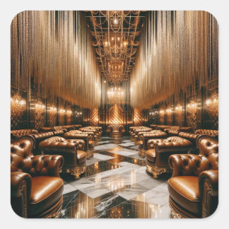 Golden Lounge Vierkante Sticker
