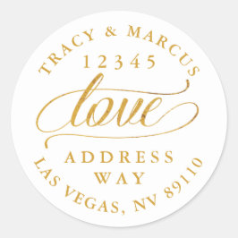 Golden Love Couples Weddenschap Ronde Sticker