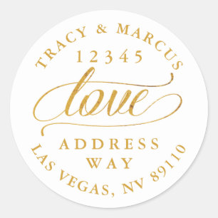 Golden Love Couples Weddenschap Ronde Sticker