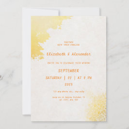 Golden Love: Elegant Gold Wedding Invitation Kaart