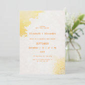 Golden Love: Elegant Gold Wedding Invitation Kaart (Staand voorkant)