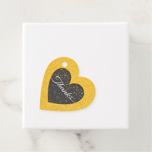 Golden Love Heart Bedankjes Labels (In situ)