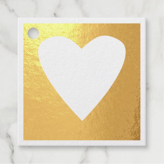 Golden Love Heart lijst Favor Labels (Voorkant)