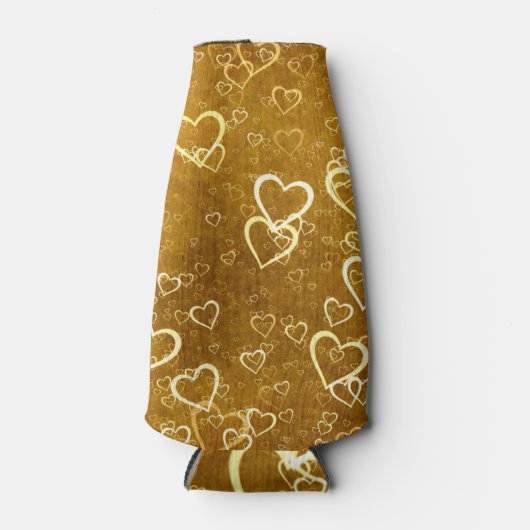 Golden Love Heart Shape Flesjeskoeler (Voorkant)