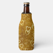 Golden Love Heart Shape Flesjeskoeler (Fles Voorkant)