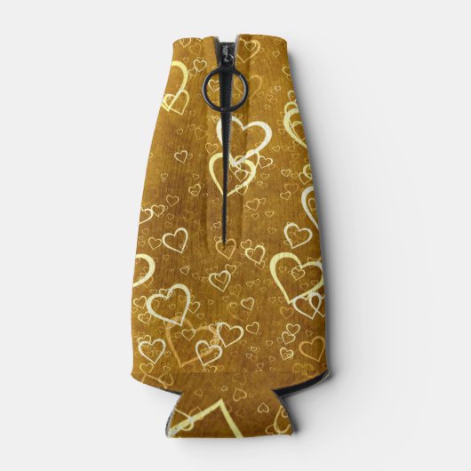 Golden Love Heart Shape Flesjeskoeler (Achterkant)