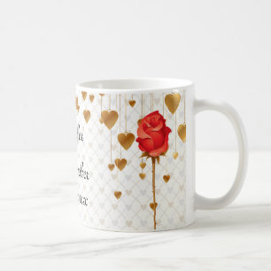 Golden Love Hearts and Roos Wedding Koffiemok
