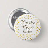 Golden Love Hearts Baby shower/Sprinkle Ronde Button 5,7 Cm (Voorkant /achterkant)