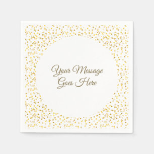 Golden Love Hearts Confetti Elegant Modern Script Servet