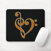Golden Love Musical Notes Mousepad Muismat (Met muis)