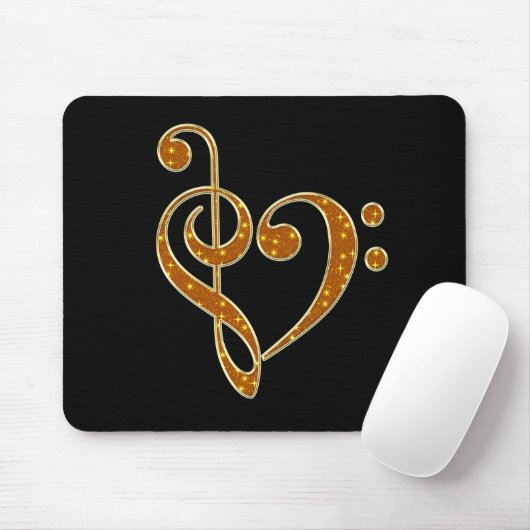 Golden Love Musical Notes Mousepad Muismat (Met muis)