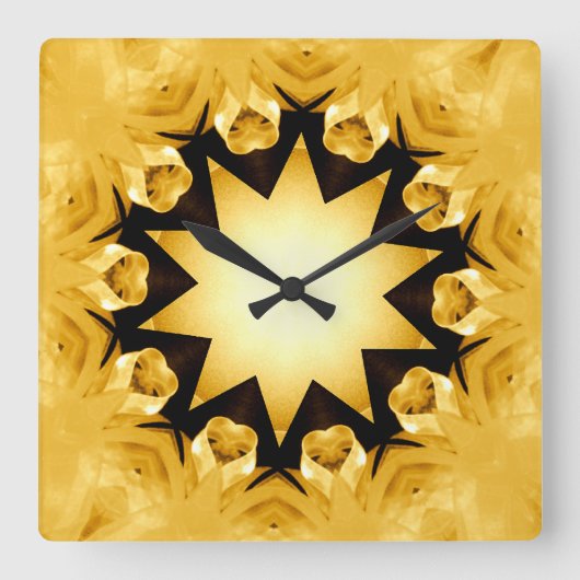 Golden Love_Wall Clock Vierkante Klok (Voorkant)