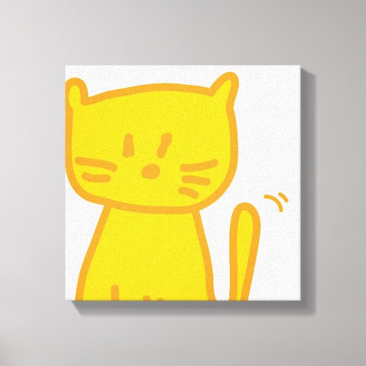Golden Luck Cat Doodle Canvas Afdruk (Voorkant)