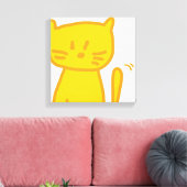 Golden Luck Cat Doodle Canvas Afdruk (Insitu (Woonkamer))
