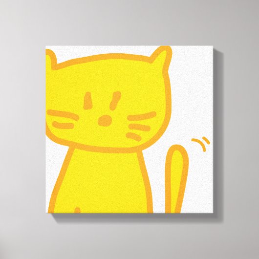 Golden Luck Cat Doodle Canvas Afdruk (Voorkant)