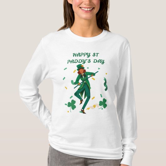 Golden Luck – St. Patrick’s T-shirt met lange mouw (Voorkant)