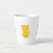 Golden Lucky Cat Doodle Latte Mok (Voorkant)