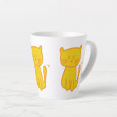 Golden Lucky Cat Doodle Latte Mok (Rechterhoek)