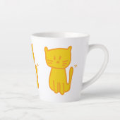 Golden Lucky Cat Doodle Latte Mok (Rechts)