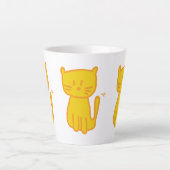 Golden Lucky Cat Doodle Latte Mok (Voorkant)