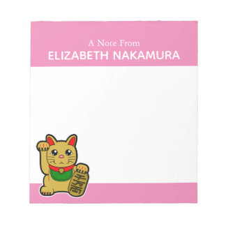 Golden Lucky Cat gepersonaliseerd Notitieblok
