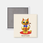 Golden Lucky Cat Magneet (Voorkant / Achterkant)