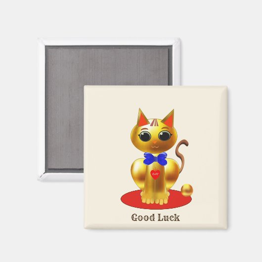 Golden Lucky Cat Magneet (Voorkant / Achterkant)