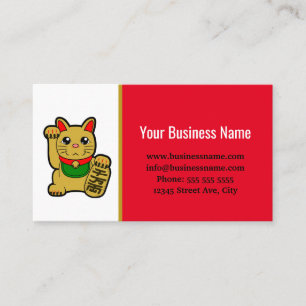 Golden Lucky Cat Shopkeeper Visitekaartje
