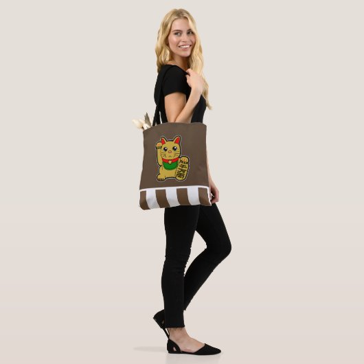 Golden Lucky Cat Tote Bag (Op model)