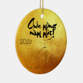 Golden Lunar Vietnamees kat Jaar 2023 CO Keramisch Ornament (Rechts)