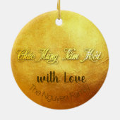 Golden Lunar Vietnamees kat Jaar 2023 CO Keramisch Ornament (Achterkant)