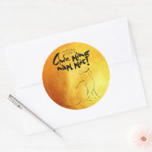 Golden Lunar Vietnamees kat Jaar 2023 RSt Ronde Sticker (Envelop)
