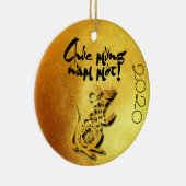 Golden Lunar Vietnamees Rat 2020 RCO Keramisch Ornament (Rechts)