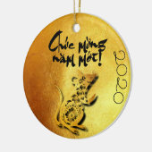 Golden Lunar Vietnamees Rat 2020 RCO Keramisch Ornament (Links)