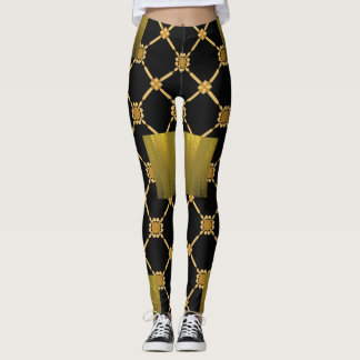 Golden Luxe: Zwarte Elegantie Leggings