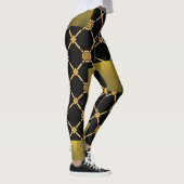 Golden Luxe: Zwarte Elegantie Leggings (Rechts)