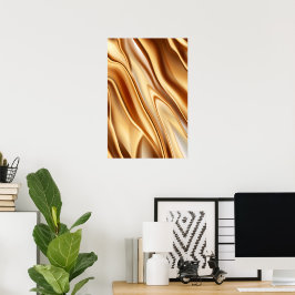 Golden luxepatroon met metallisch luster poster