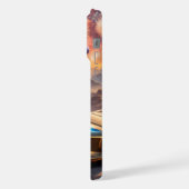 golden luxury car in a desert landscape iPhone hoesje (Linkerkant)