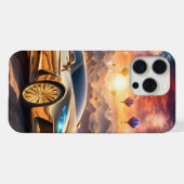 golden luxury car in a desert landscape iPhone hoesje (Achterkant horizontaal)