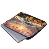 golden luxury car in a desert landscape laptop sleeve (Voorkant onderkant)