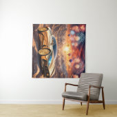 golden luxury car in a desert landscape wandkleed (In Situ (horizontaal))