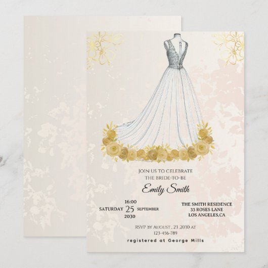 Golden Luxury Elegant Glam Vrijgezellenfeest Kaart (Voorkant / Achterkant)