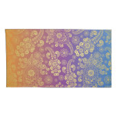 Golden Luxury Paisley op blauw, Paars en Oranje Kussensloop (Achterkant-Rechts)