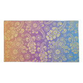 Golden Luxury Paisley op blauw, Paars en Oranje Kussensloop