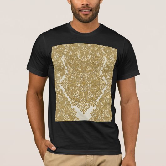 Golden Luxury Paisley Pattern T-Shirt (Voorkant)
