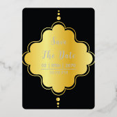 Golden Luxury Wedding Invitation Kaart Gold Foil (Achterkant)