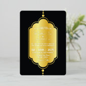 Golden Luxury Wedding Invitation Kaart Gold Foil (Staand Voorkant)
